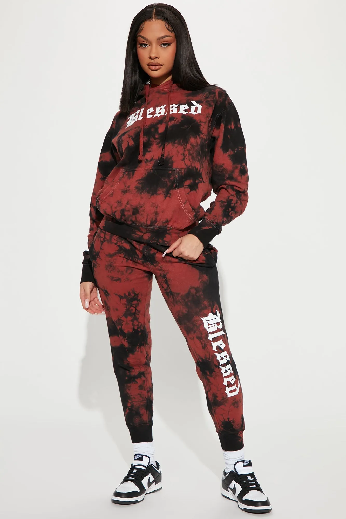 Blessed Tie Dye Hoodie - Red/combo