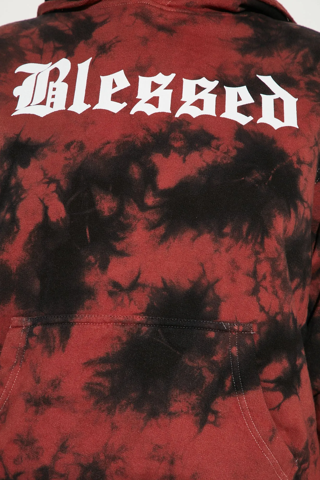 Blessed Tie Dye Hoodie - Red/combo