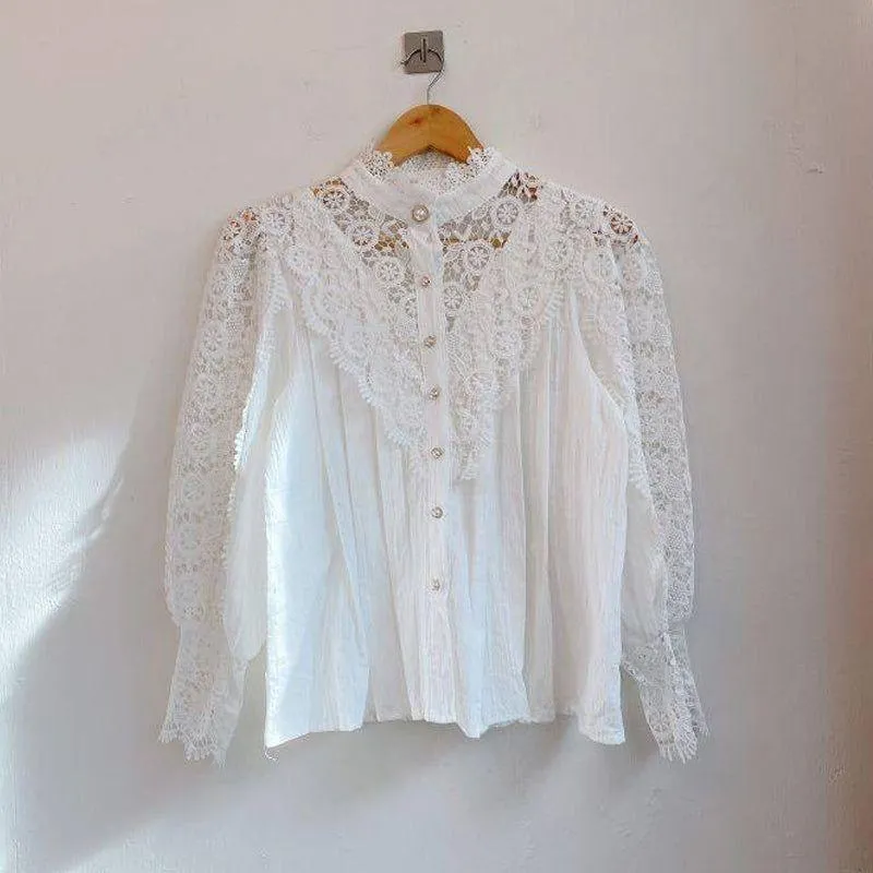 Blooms Love Lace Long Sleeve Blouse