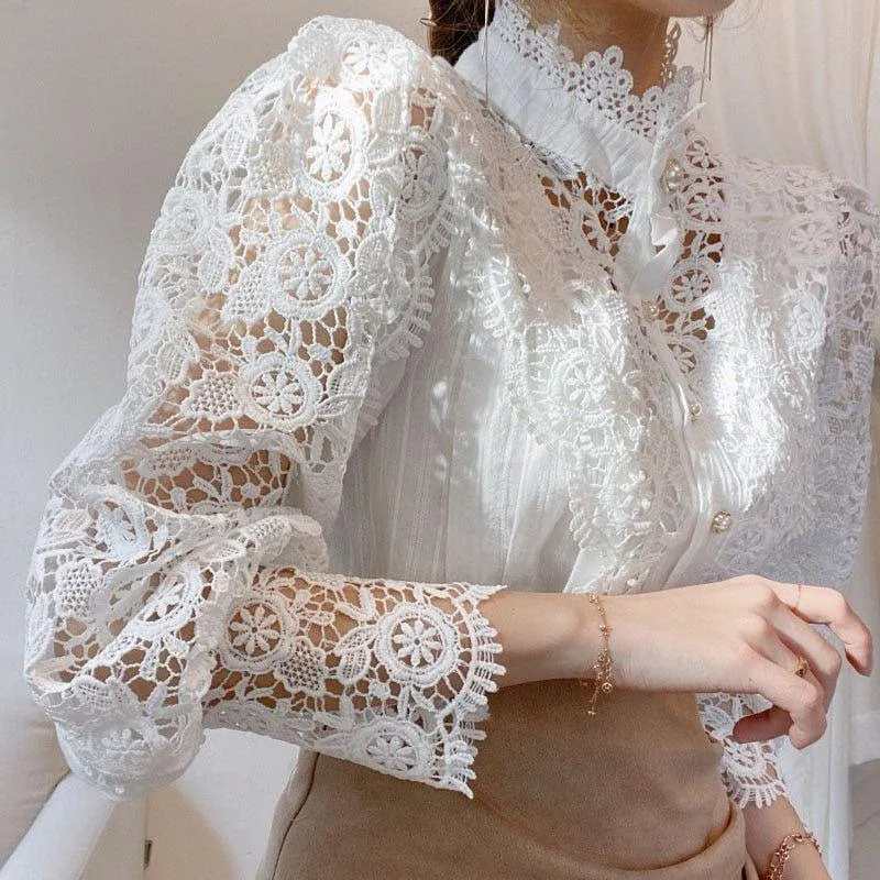 Blooms Love Lace Long Sleeve Blouse