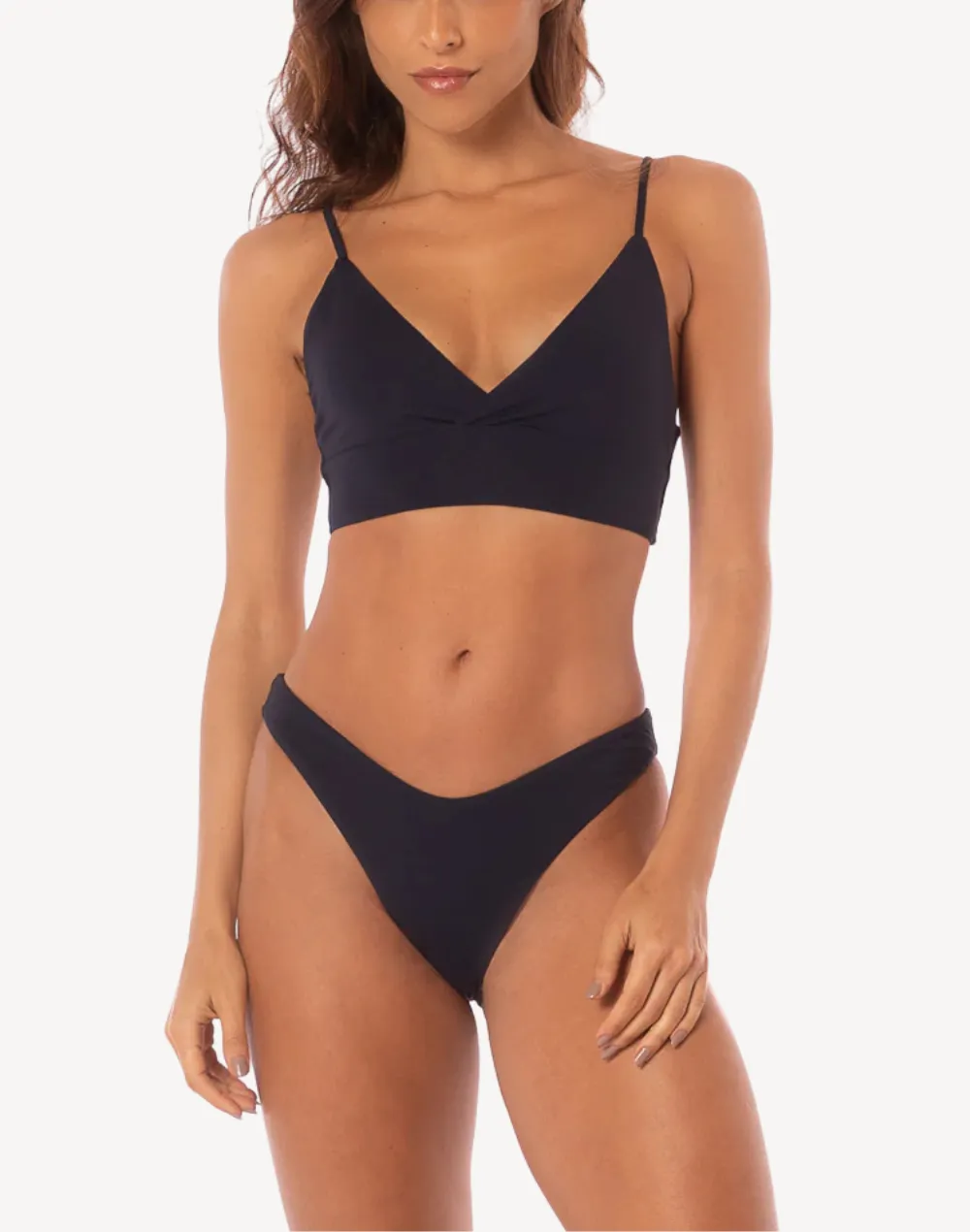 Blue Deep Flirt High Leg Reversible Bikini Bottom