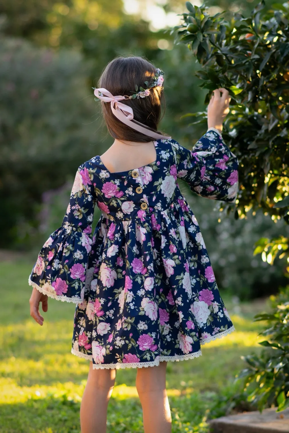 Boho Dress | Whispering Blooms in Navy