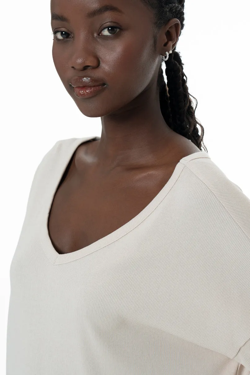 Boxy T-Shirt _ 145725 _ Stone