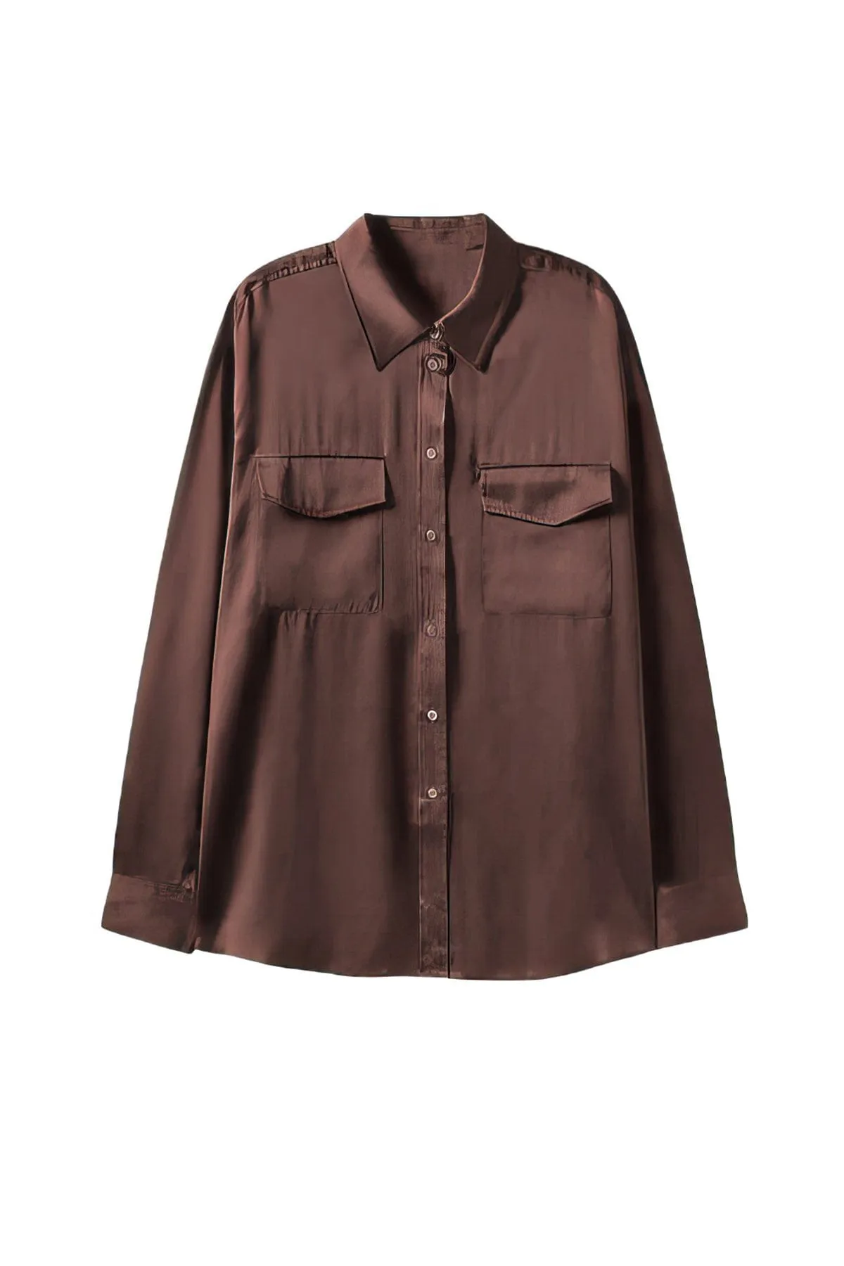 Boyfriend Silk Utility Shirt