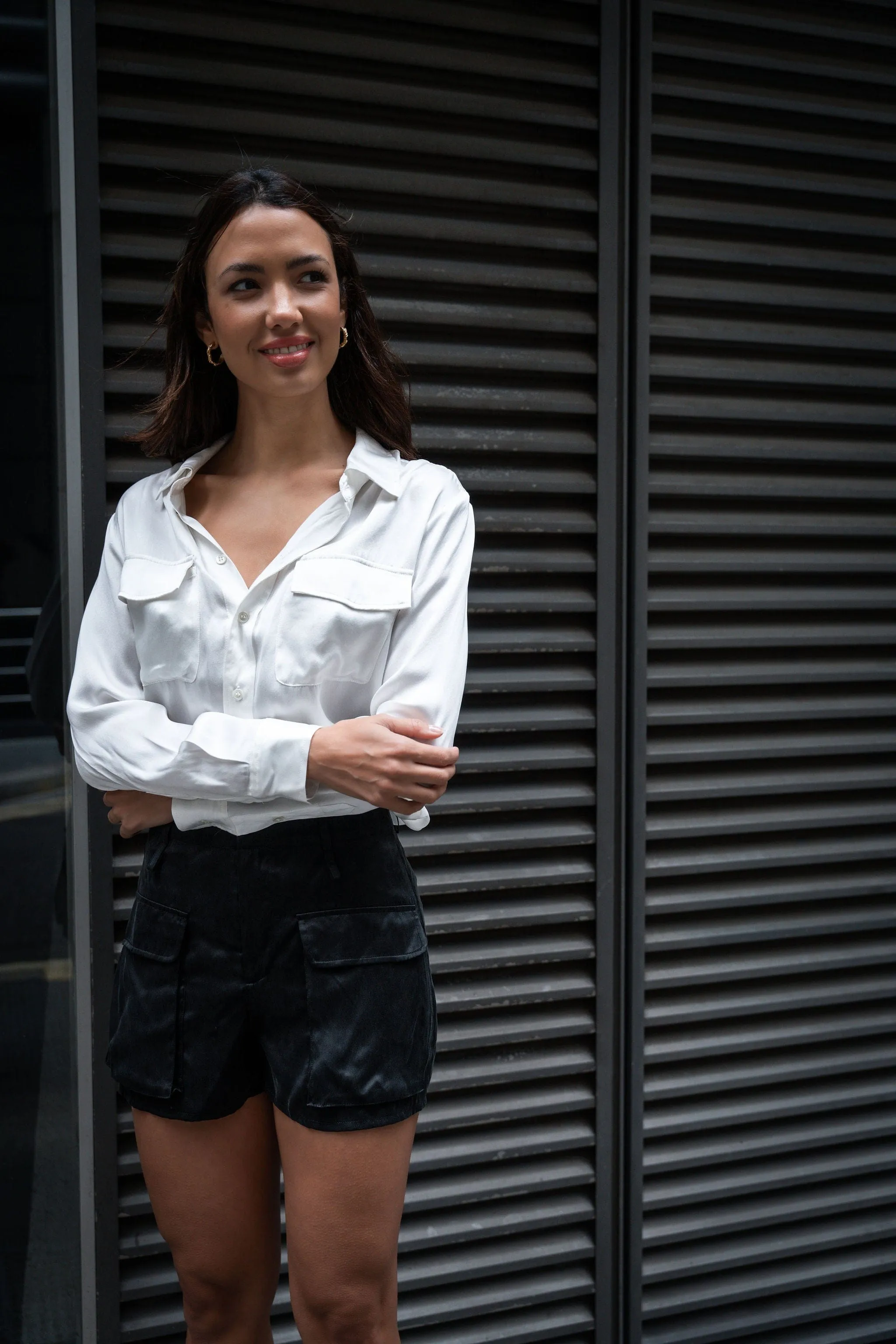 Boyfriend Silk Utility Shirt