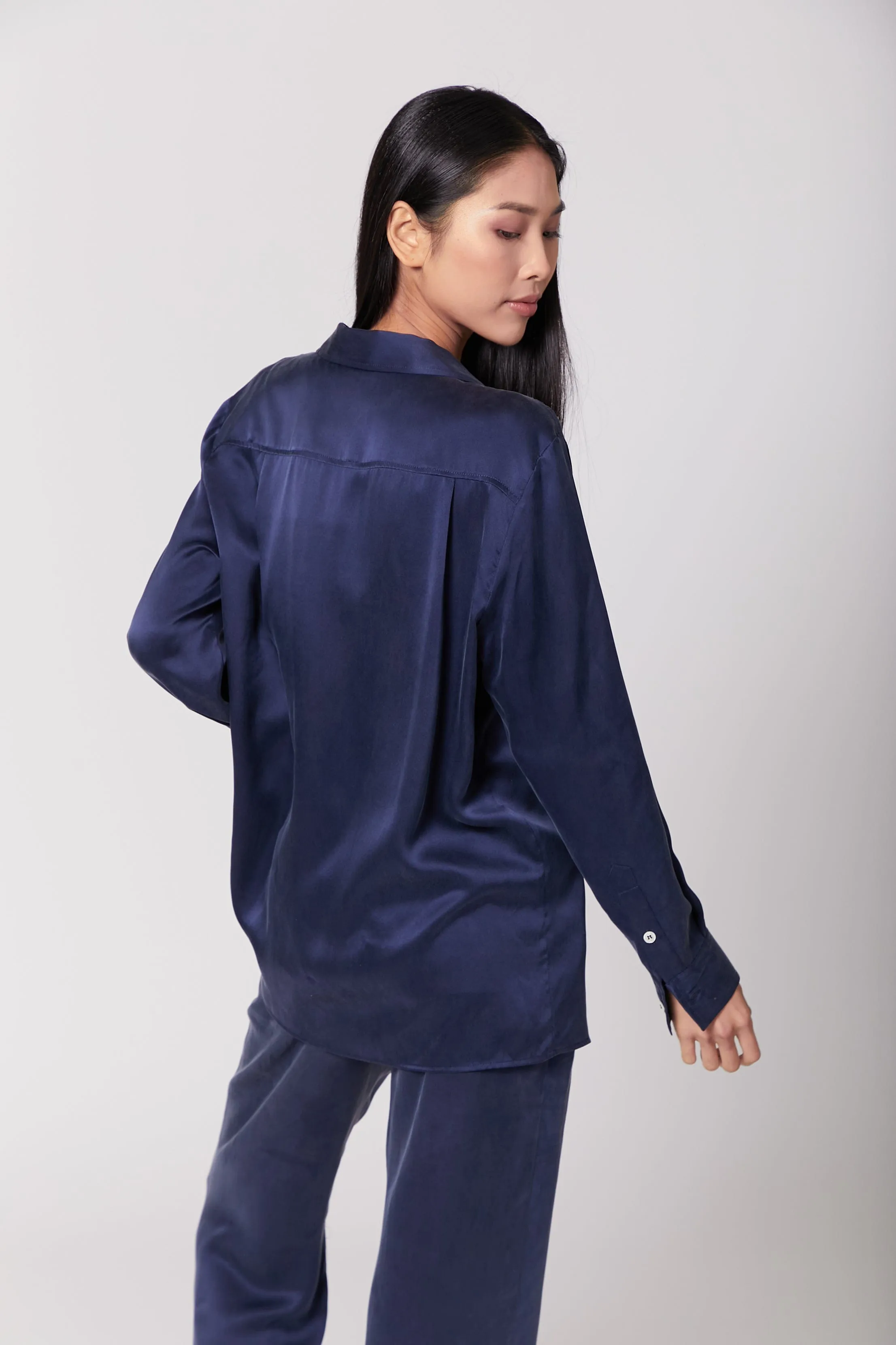 Boyfriend Silk Utility Shirt