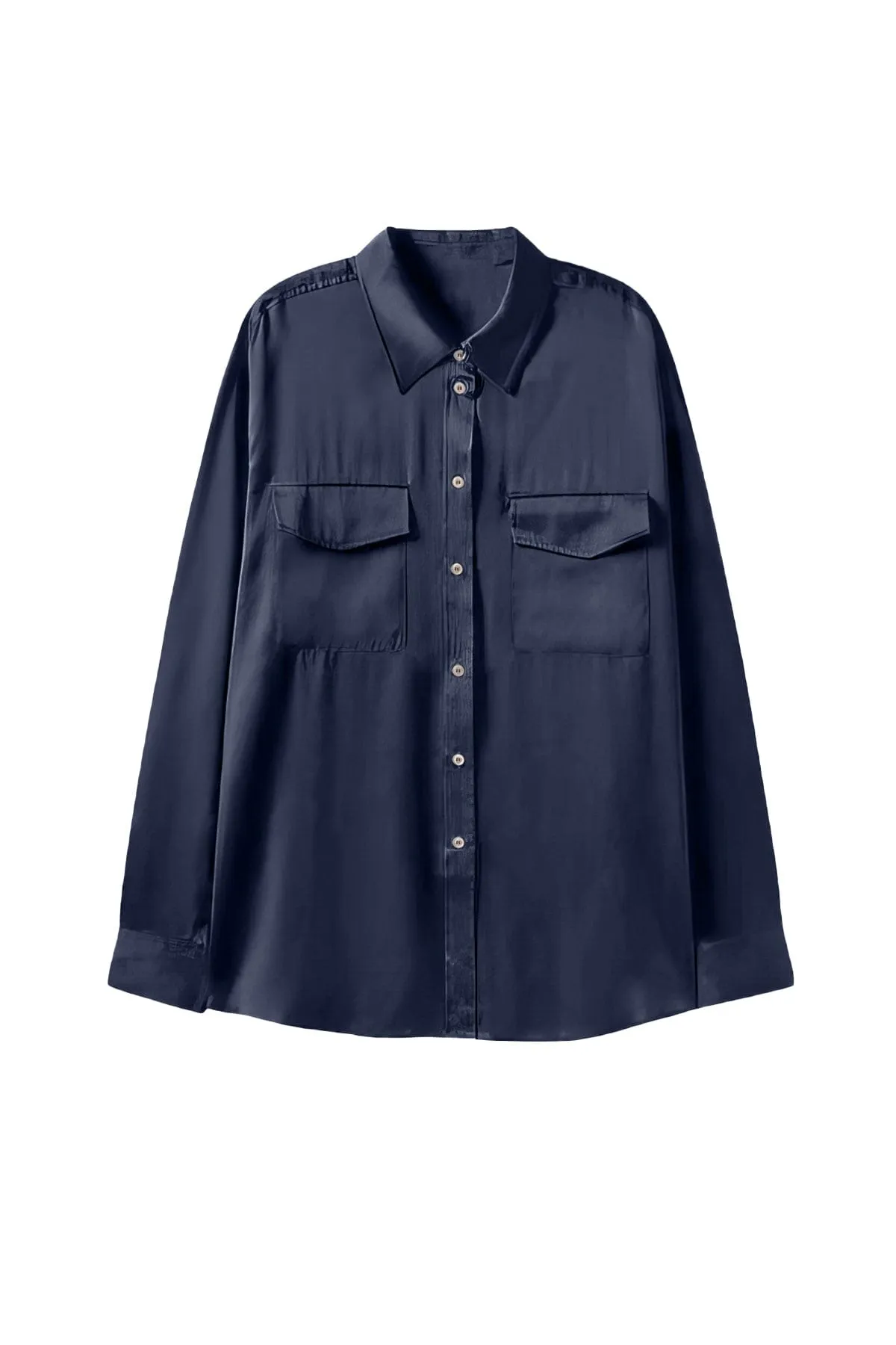 Boyfriend Silk Utility Shirt