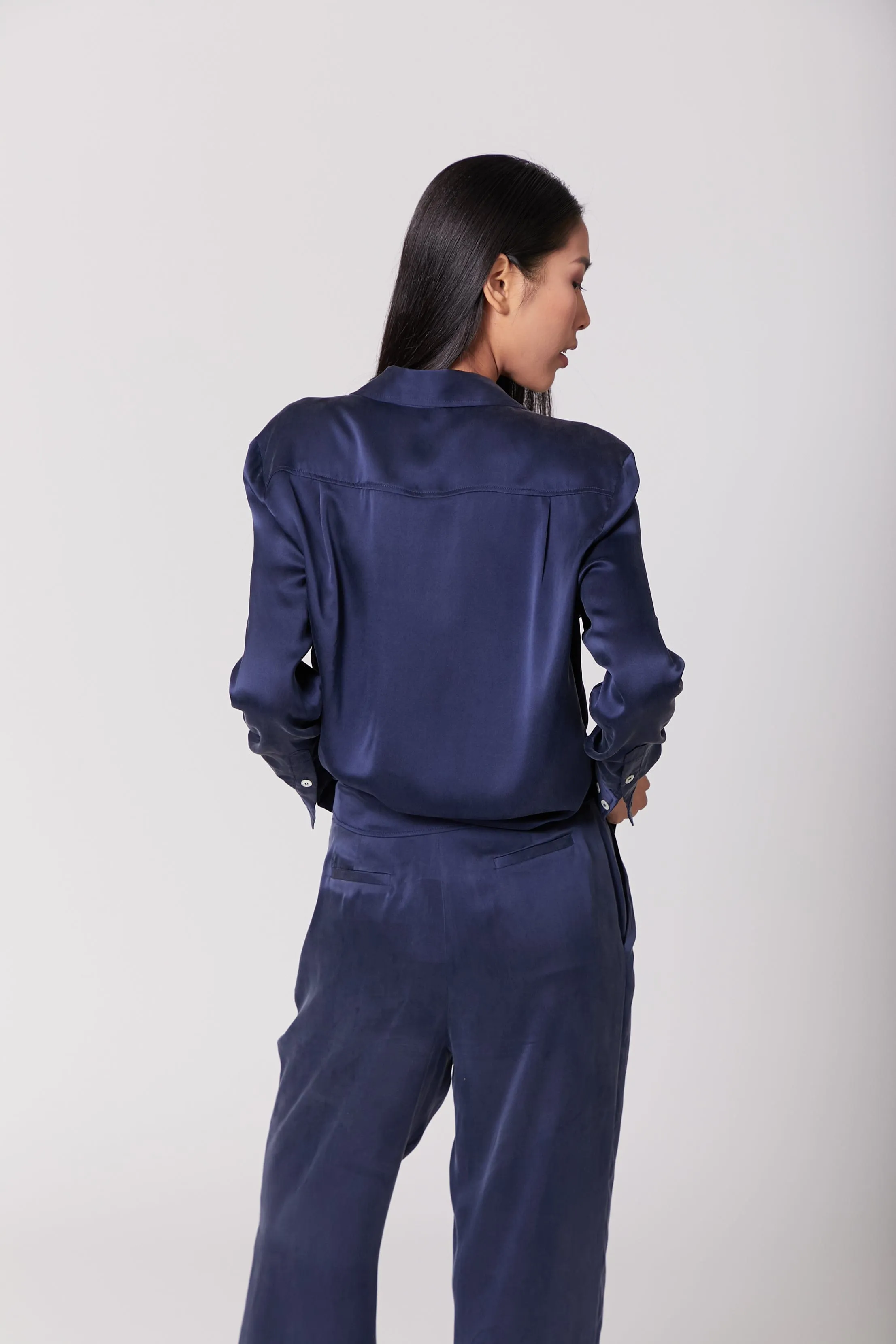 Boyfriend Silk Utility Shirt