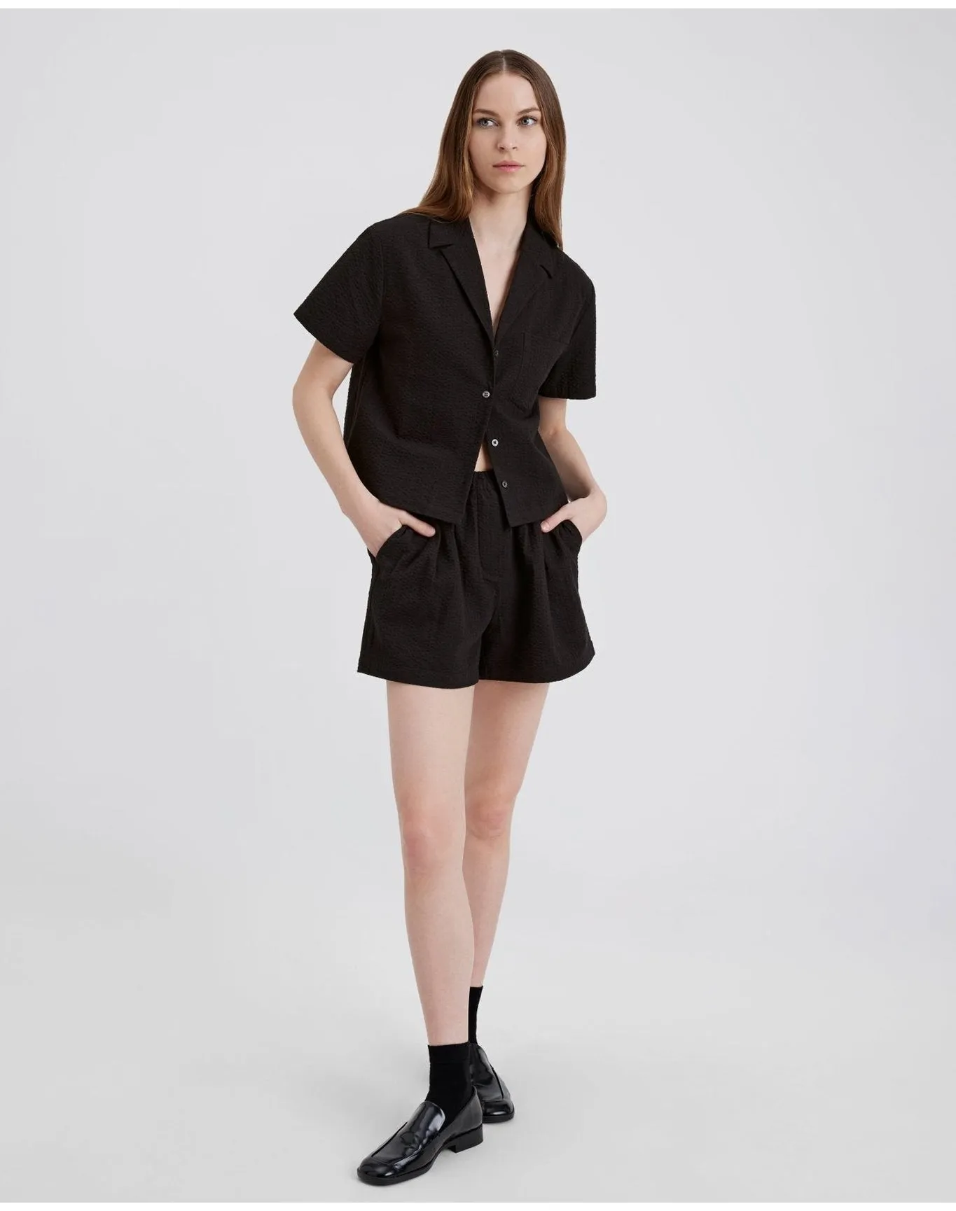 Brandy Seersucker Shirt | Noir