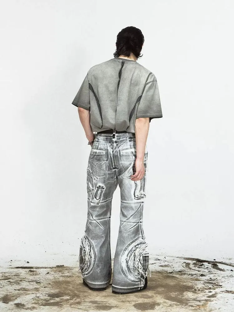 brush color wide leg jeans