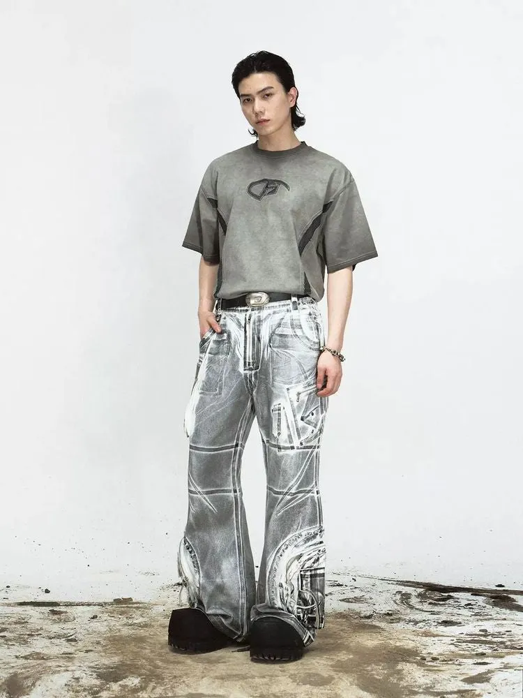 brush color wide leg jeans