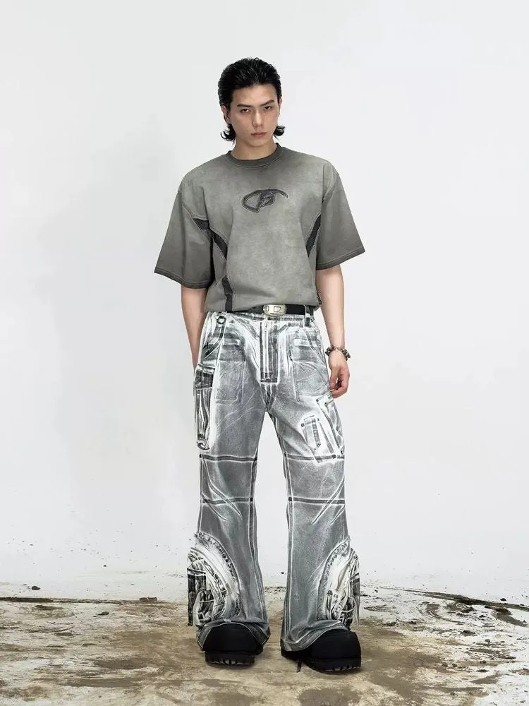brush color wide leg jeans