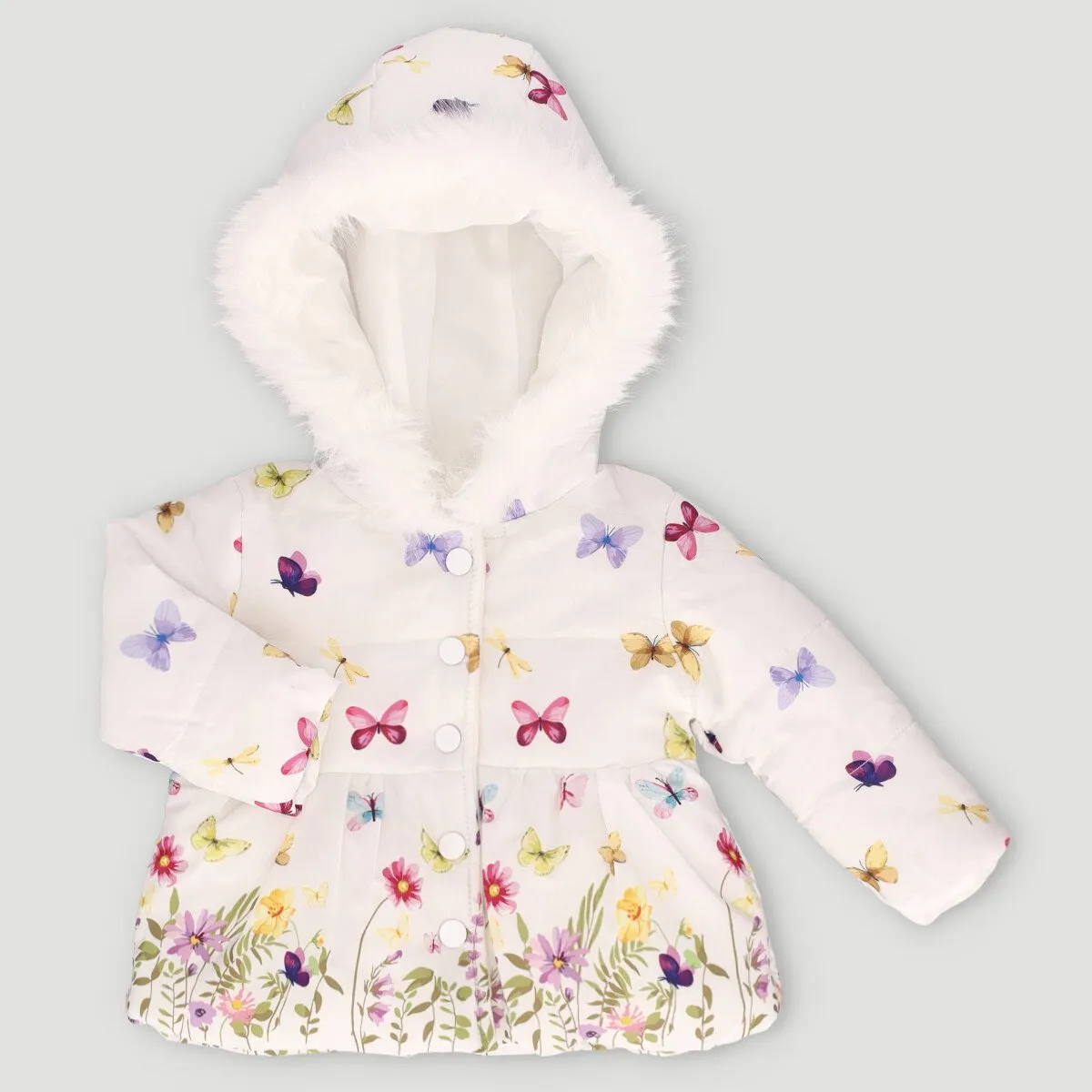 Butterfly Puffer Jacket - Cream