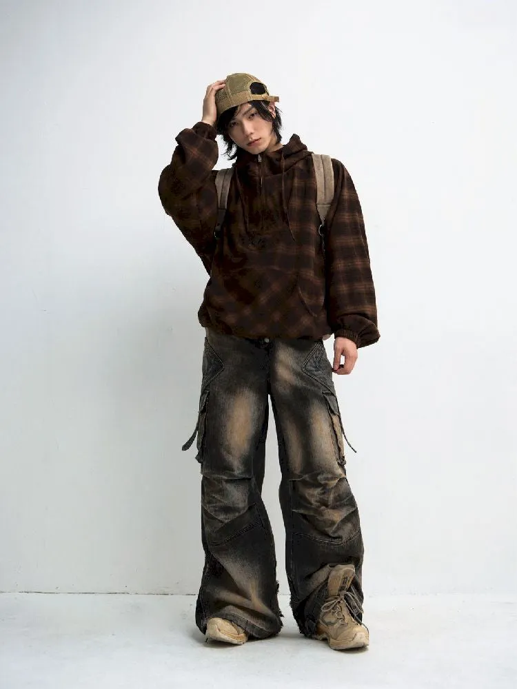 Button Folded Wide Leg Jeans【s0000011351】