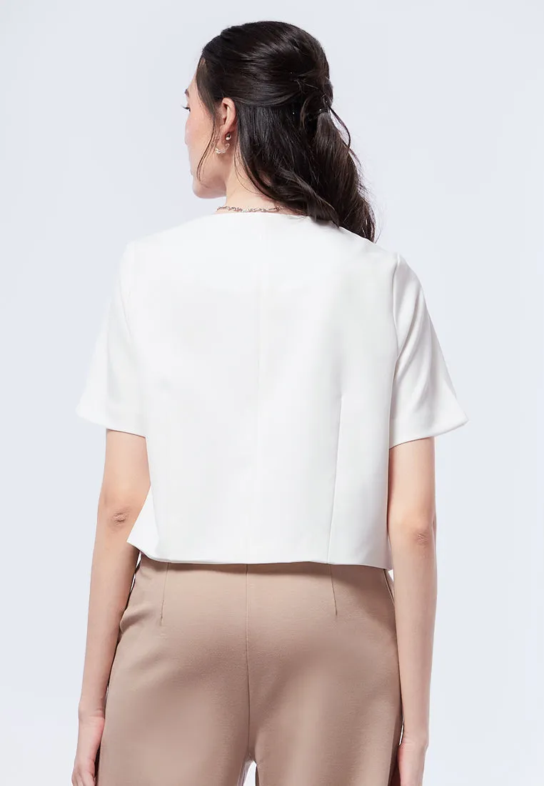 Buttoned Boxy Crop Top