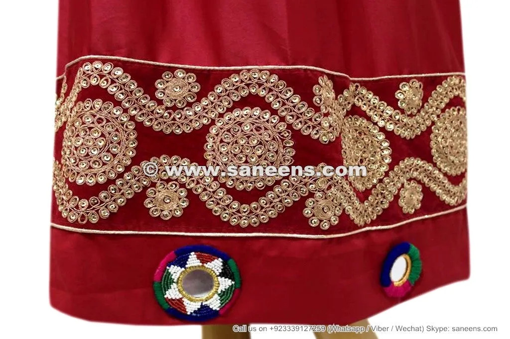 Buy Afghan Bridal Stylish Dress Gown In Burgundy Color Pashtun Persian Frock Clothes