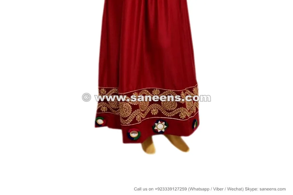 Buy Afghan Bridal Stylish Dress Gown In Burgundy Color Pashtun Persian Frock Clothes