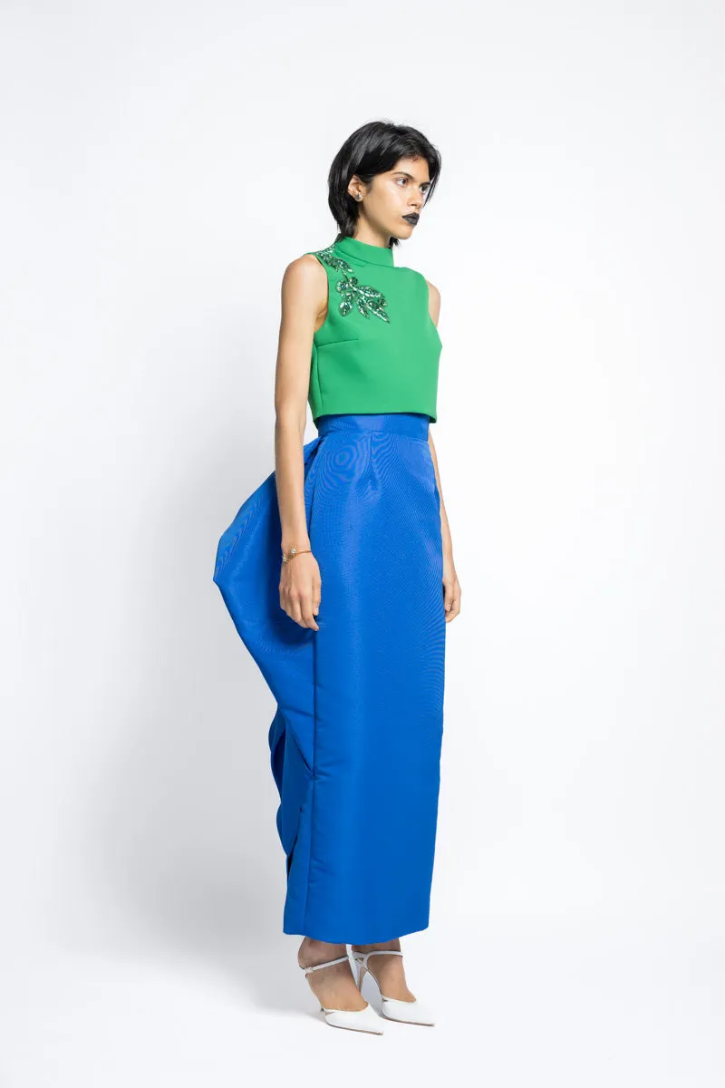 Cady Boxy Top With Bay Leaf Sequin And Crystal Embroidery