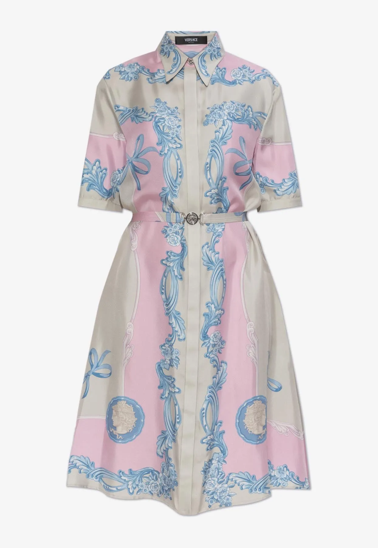 Cameo Silk Shirt Dress