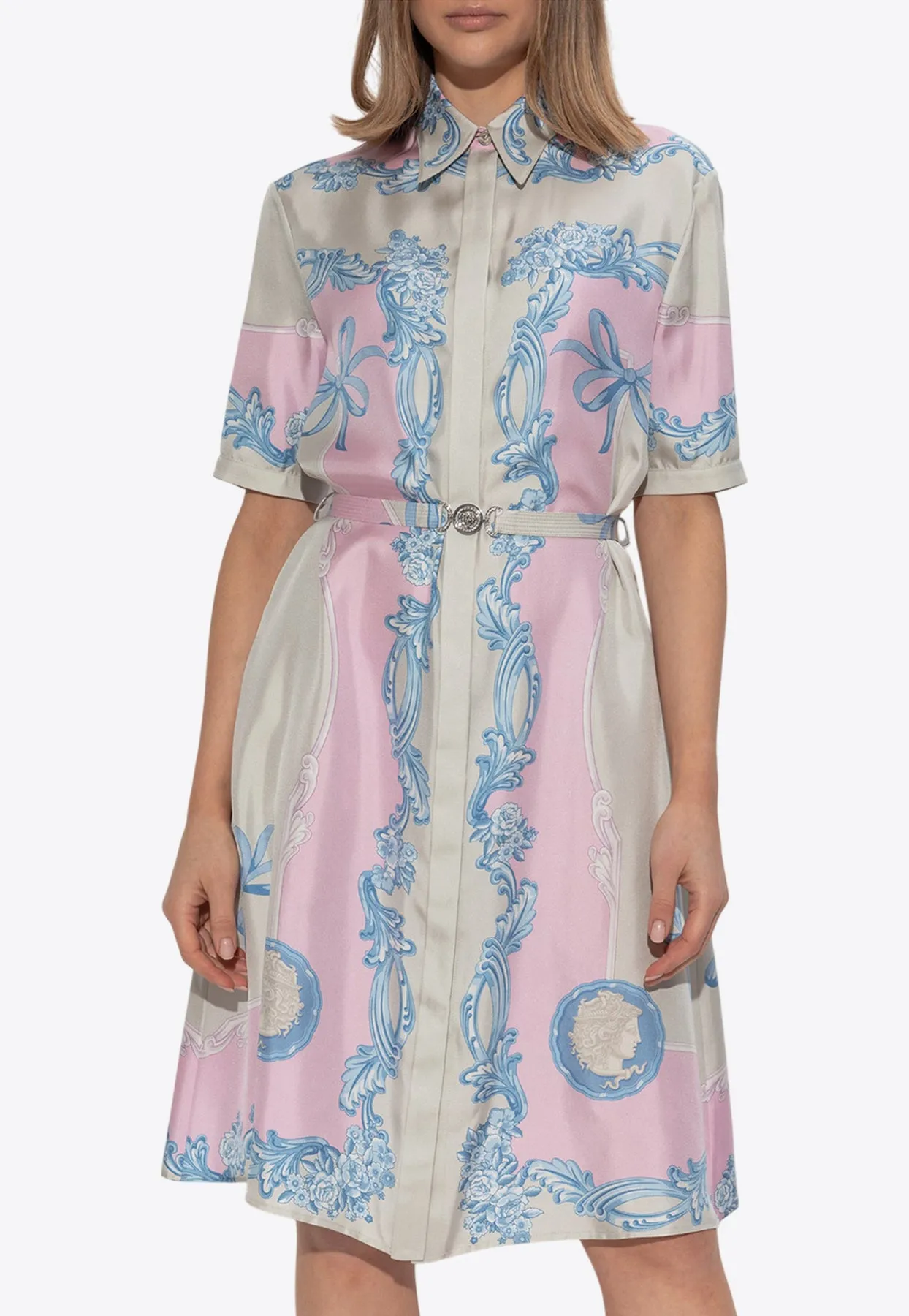 Cameo Silk Shirt Dress