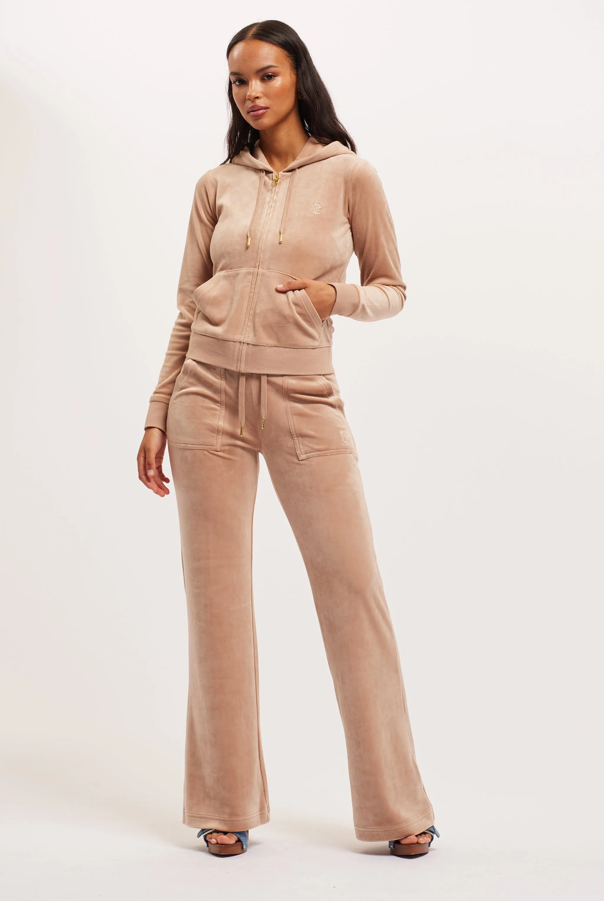 CARAMEL & GOLD CLASSIC VELOUR DEL RAY POCKETED BOTTOMS