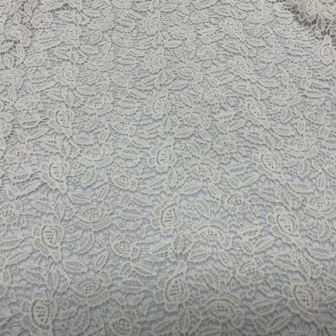 Chantilly Floral Lace Dress Fabric, Cream