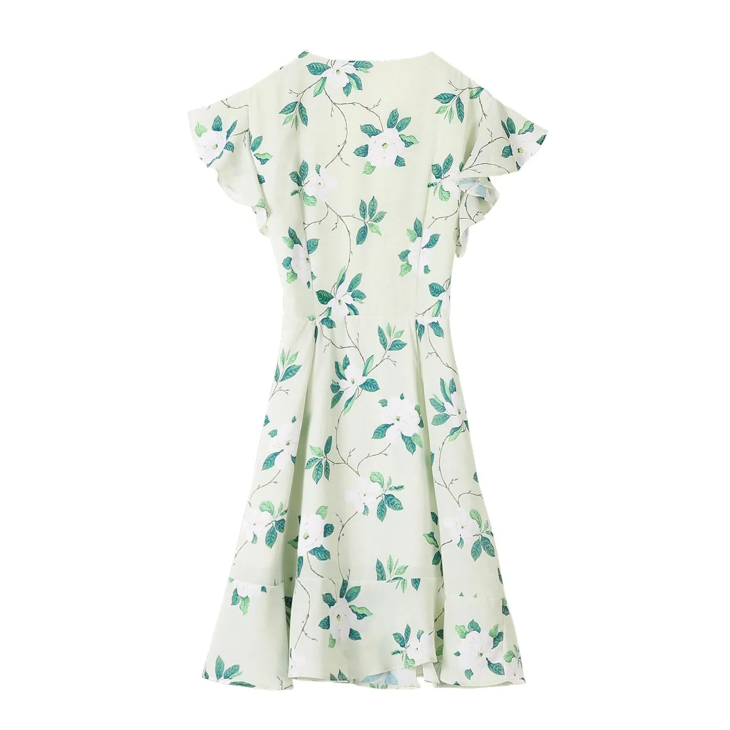 Charming A-line Women's Dress in Knee-length Floral Design