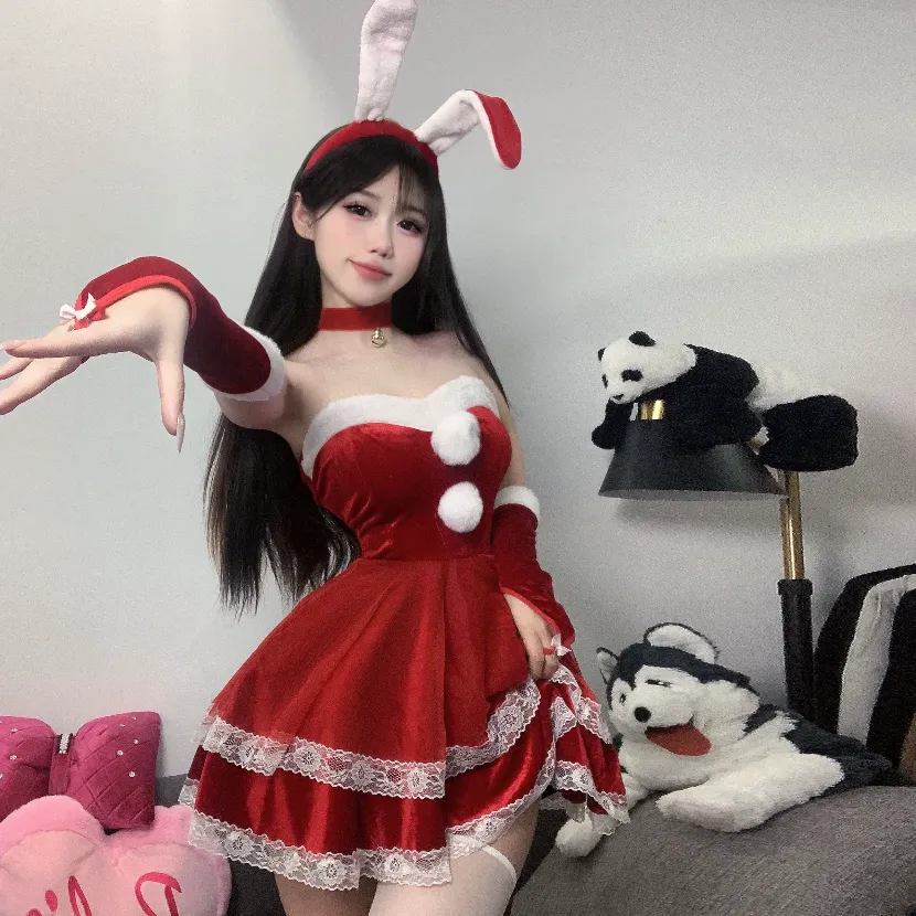 Christmas Lace Bunny Suit UB99420