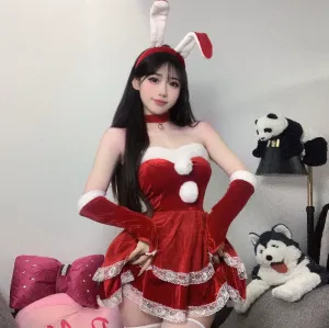 Christmas Lace Bunny Suit UB99420