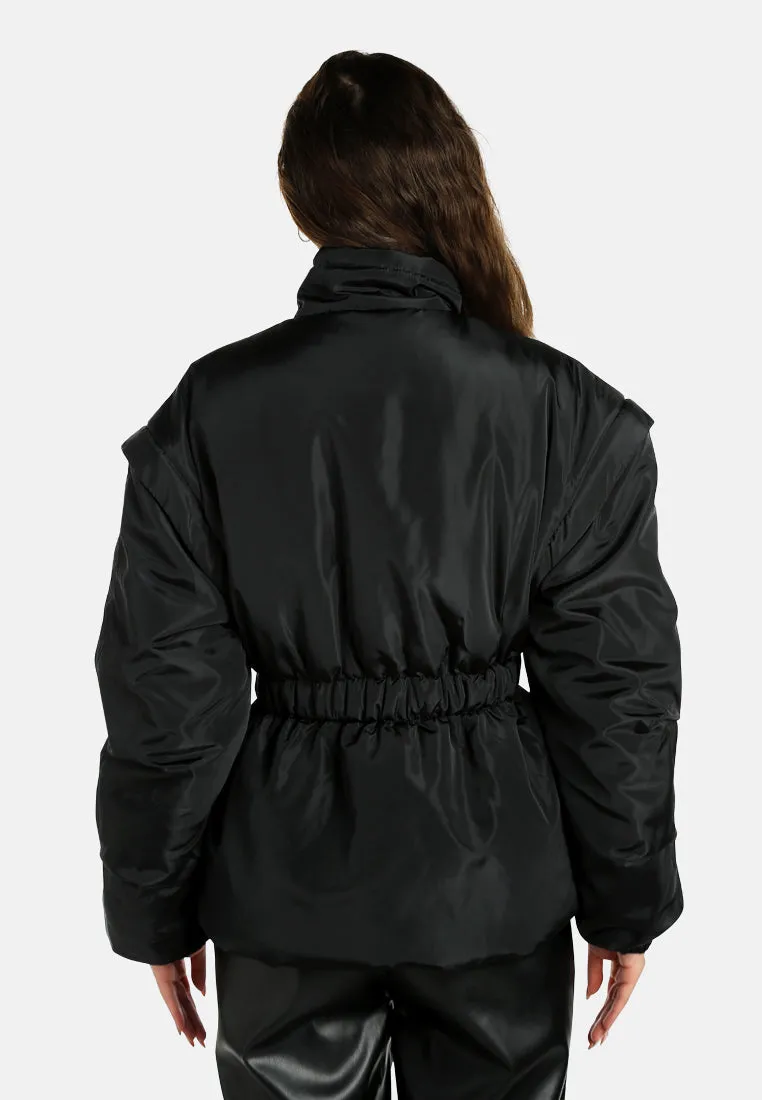 Cinched Waist Puffer Jacket By RUW