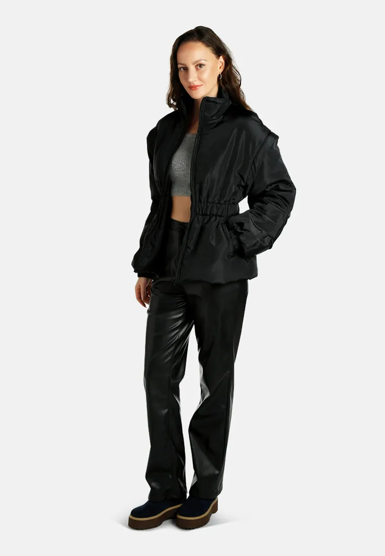 Cinched Waist Puffer Jacket By RUW