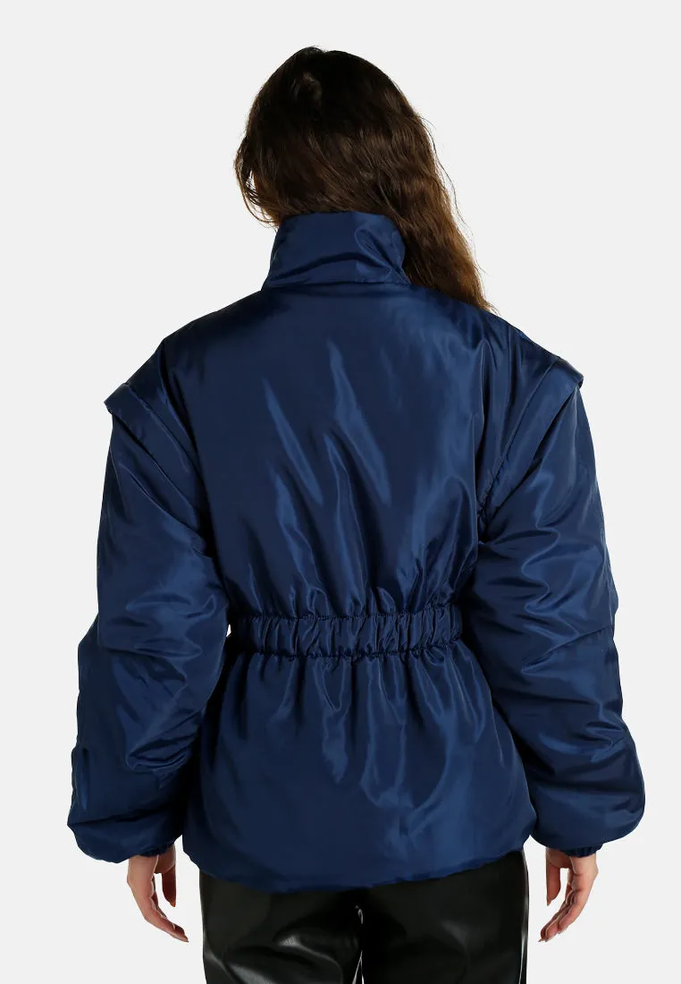 Cinched Waist Puffer Jacket By RUW