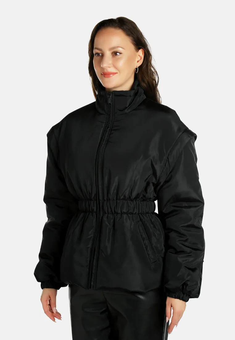 Cinched Waist Puffer Jacket By RUW