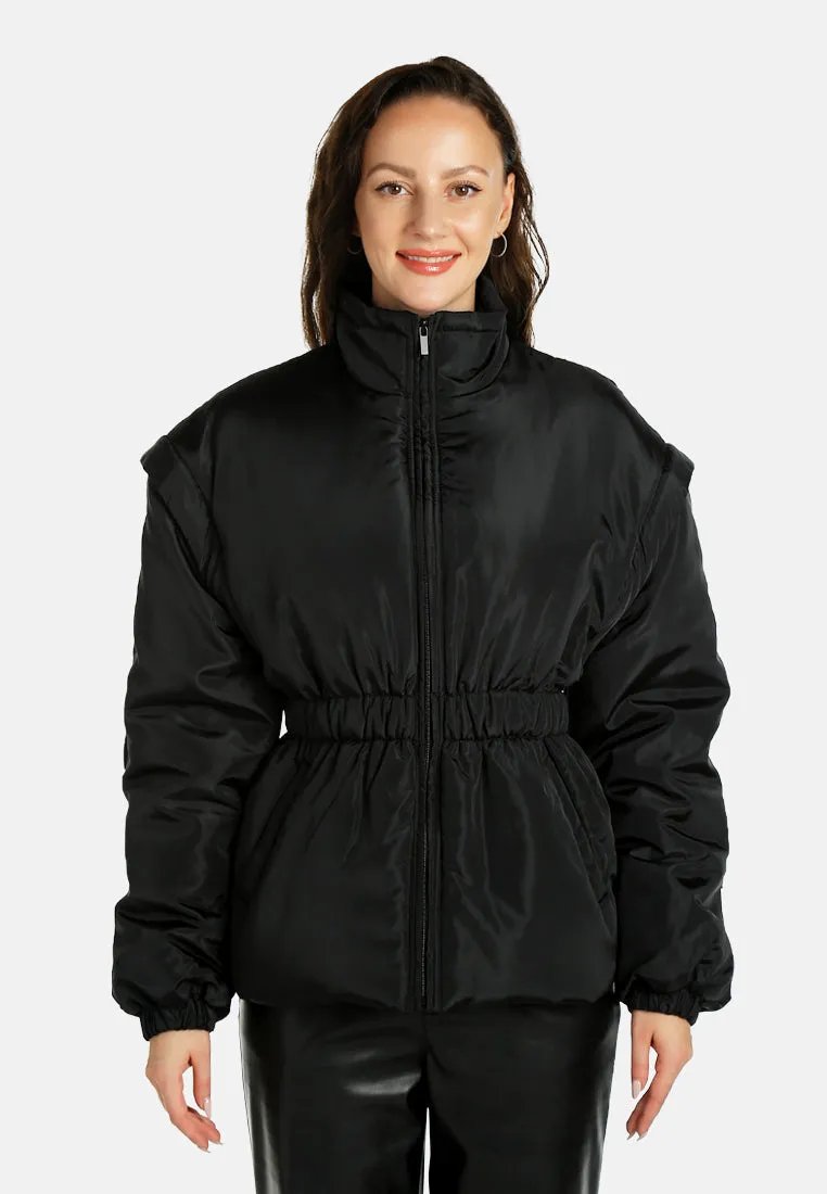 Cinched Waist Puffer Jacket By RUW
