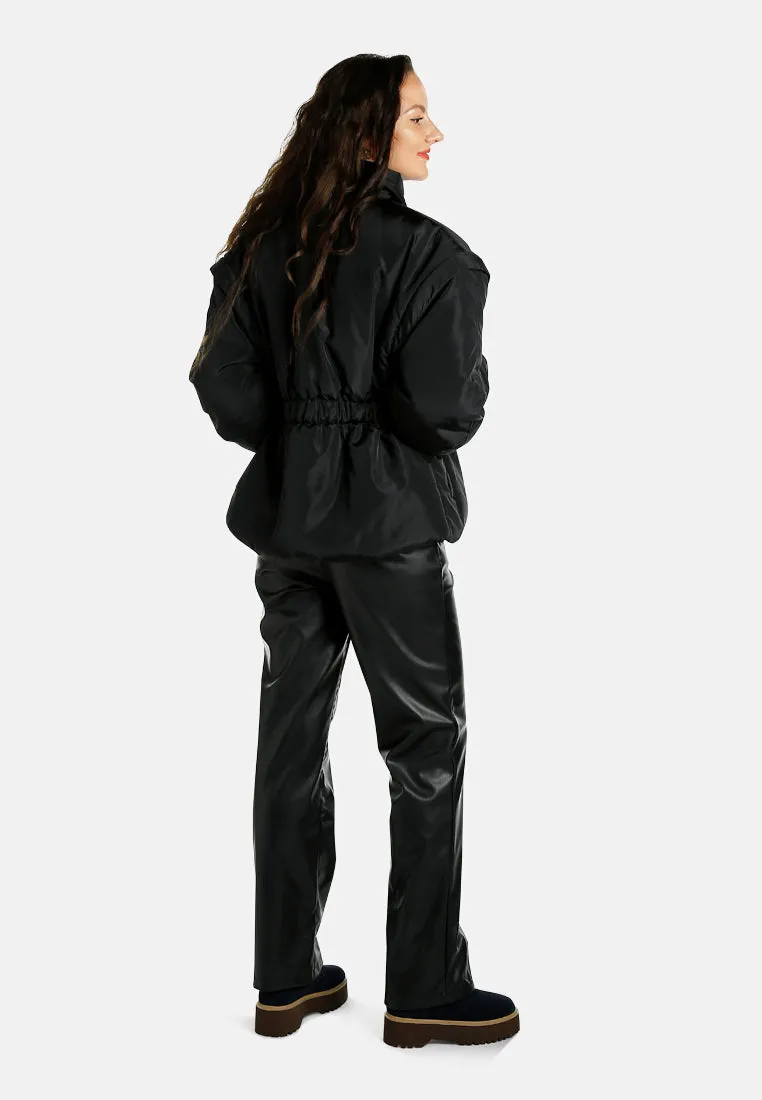 Cinched Waist Puffer Jacket By RUW