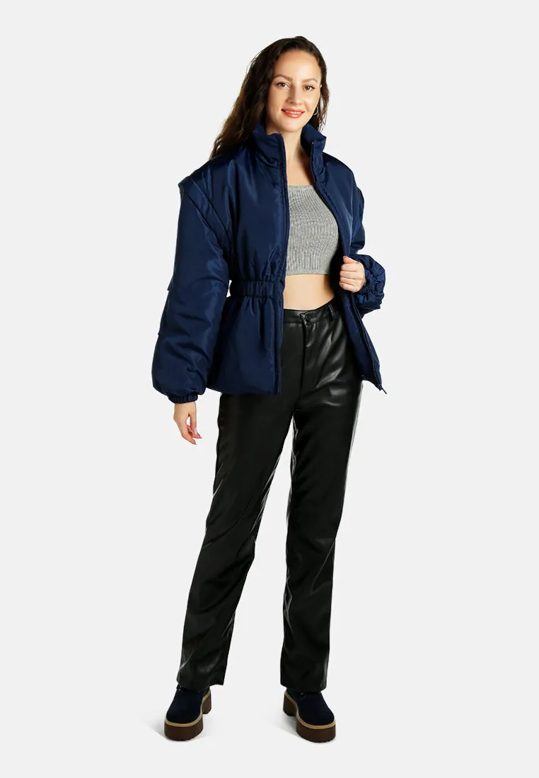 Cinched Waist Puffer Jacket By RUW