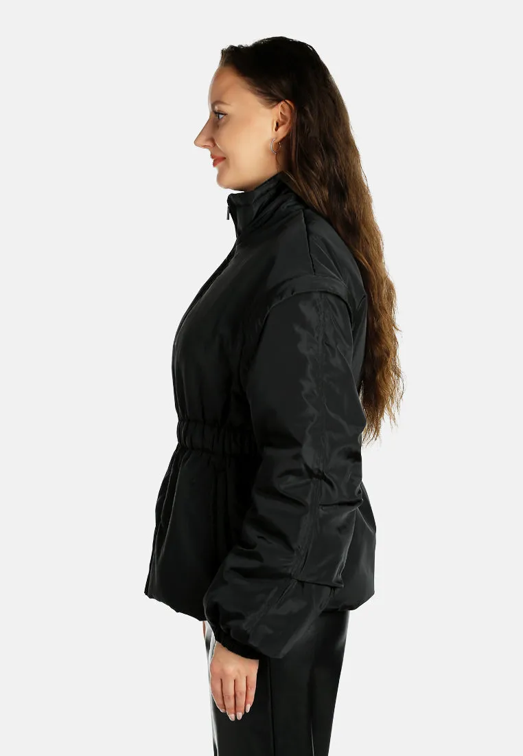 Cinched Waist Puffer Jacket By RUW