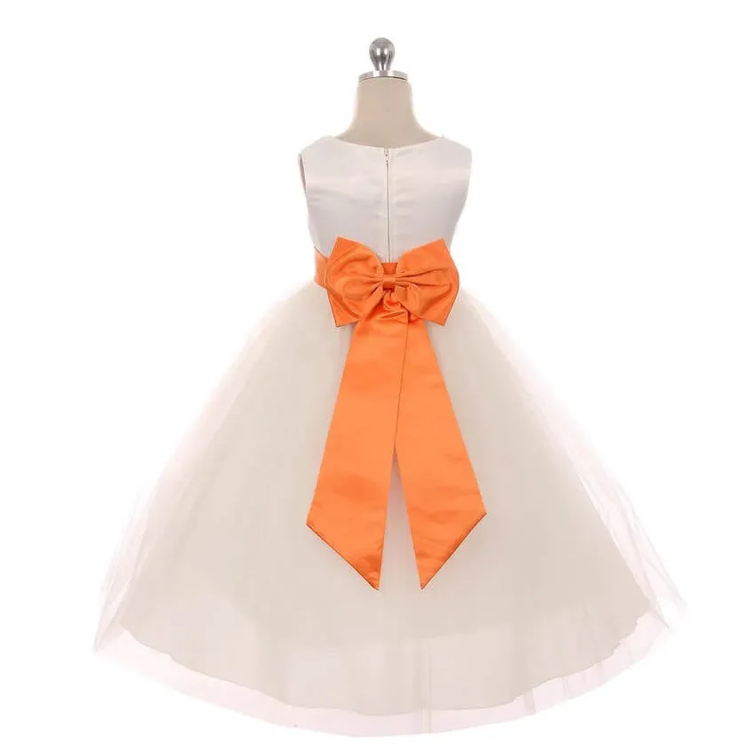 Classic Dolly Dress - Ivory - Choice of Colour Sash