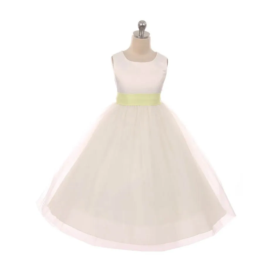 Classic Dolly Dress - Ivory - Choice of Colour Sash