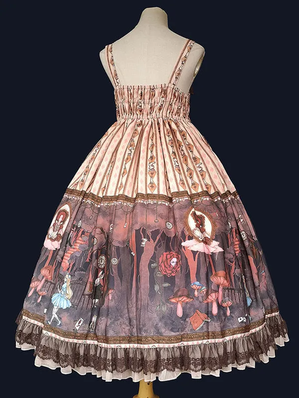 Classic Lolita JSK Dress Infanta Fairy Tale Theme Deep Blue Sleeveless Lace Tea Party Lolita Jumper Skirts