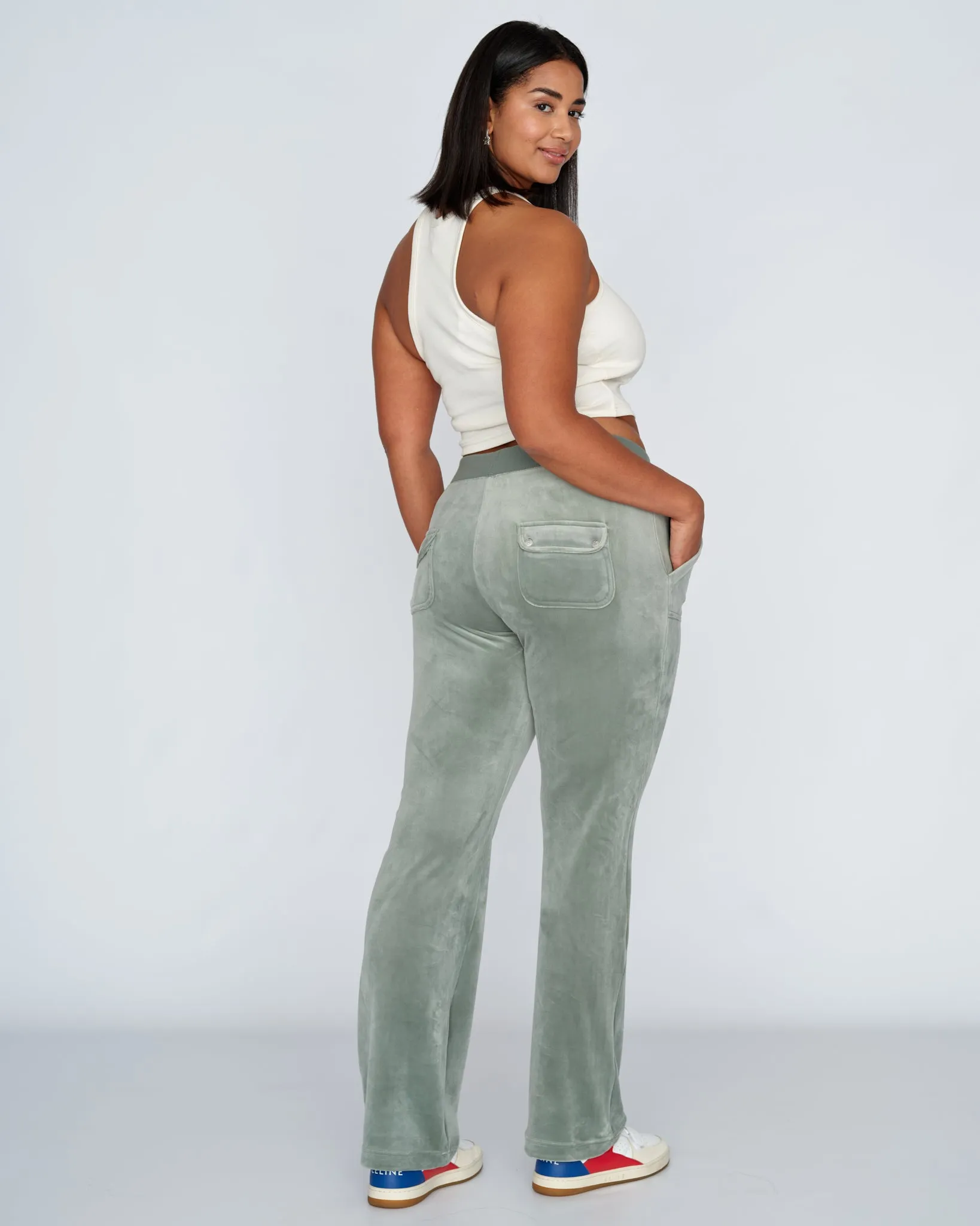 Classic Velour Del Ray Pant Chinois Green