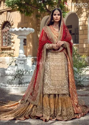 Classy Pakistani Bridal Lehenga with Long Shirt #BS27