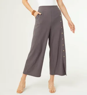 CLEARANCE-Kaliyah Bottoms with Button Detail - Grey