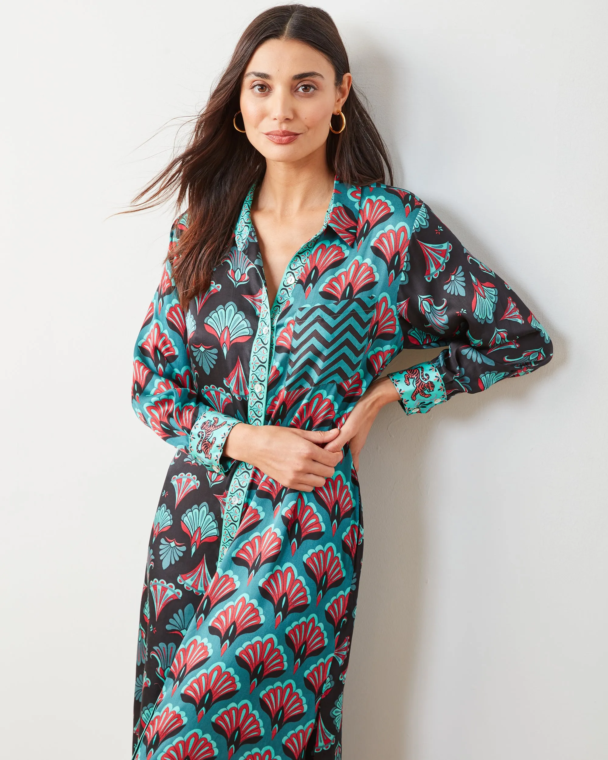 Cocktail Hour - Marianne Shirt Dress - Gatsby Green