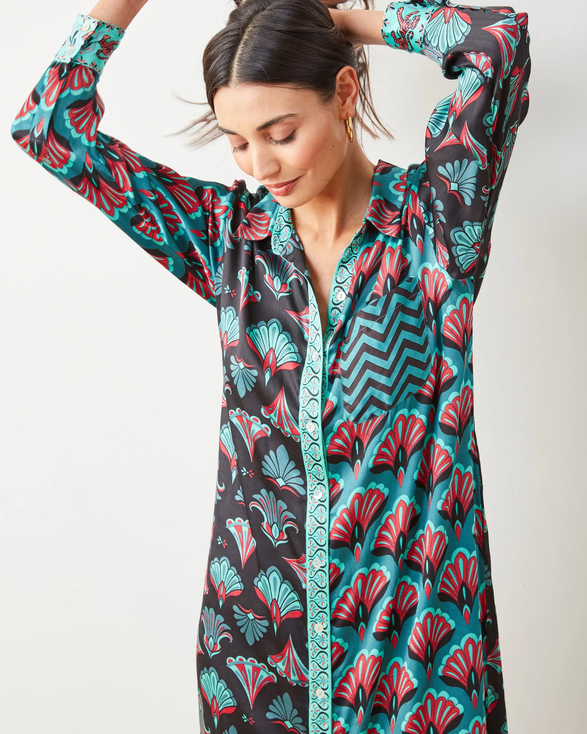Cocktail Hour - Marianne Shirt Dress - Gatsby Green