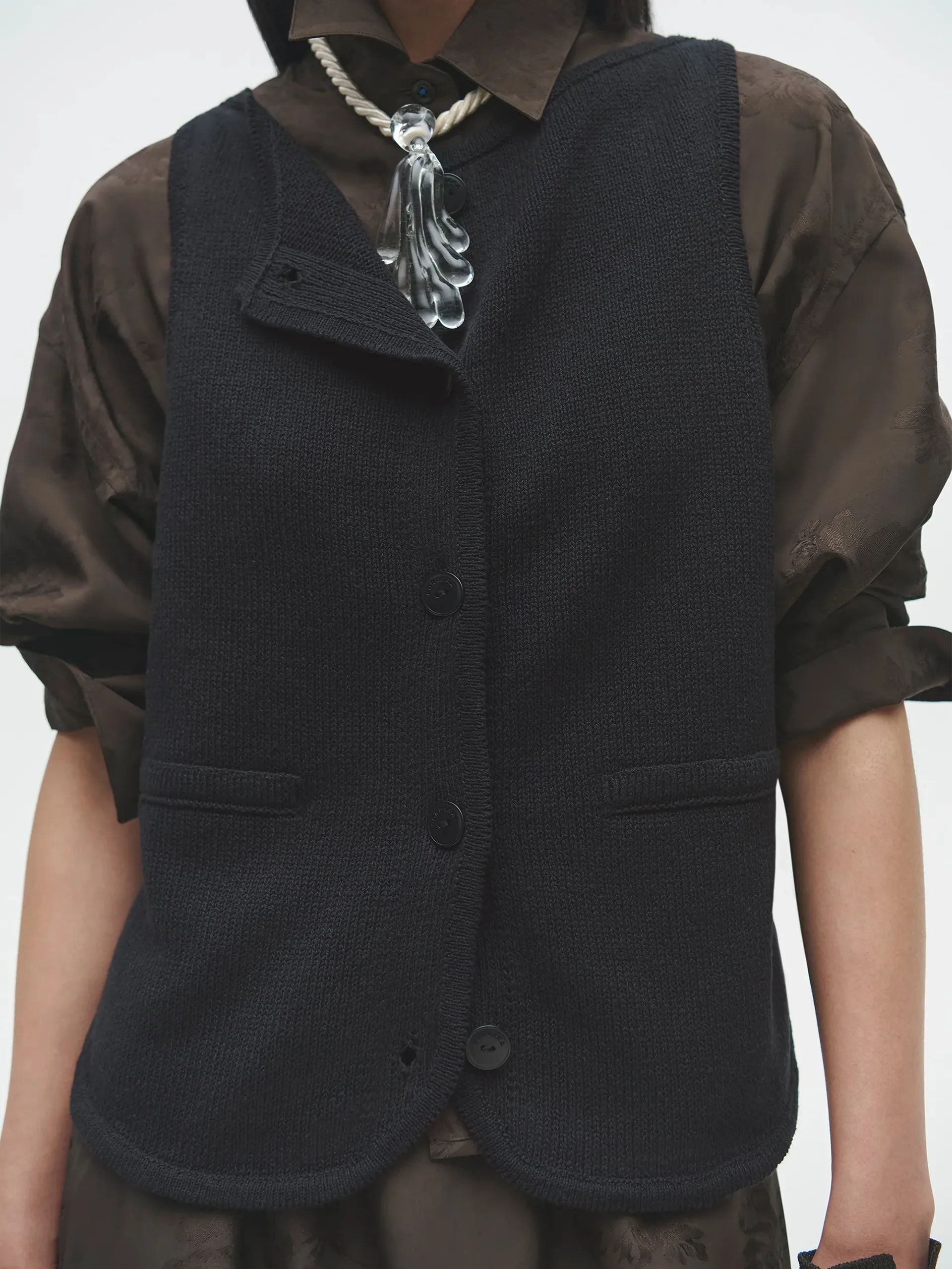 CORDERA Boatneck Waistcoat Black