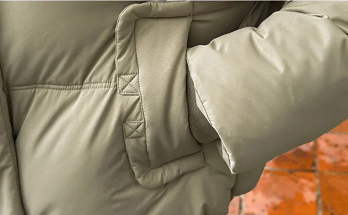 Cozy Windproof Padded Puffer Jacket with Zip-up Design for Women