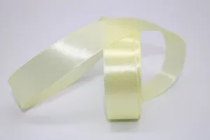 Creamy Yellow, 24,  Single face Ribbon available in 15, 20, 25, 40, and 50 mm for Ribbon Skirts, Shirts, Crafts, Weddings and gifts