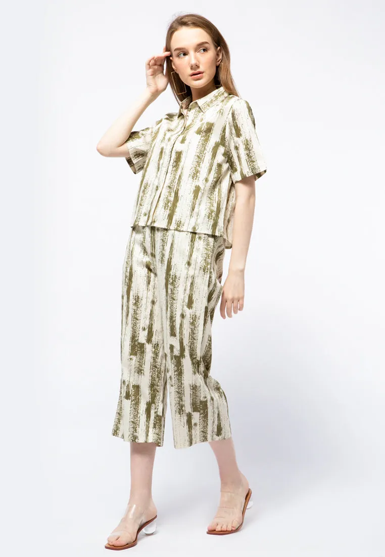 Crop Printed Boxy Shirt