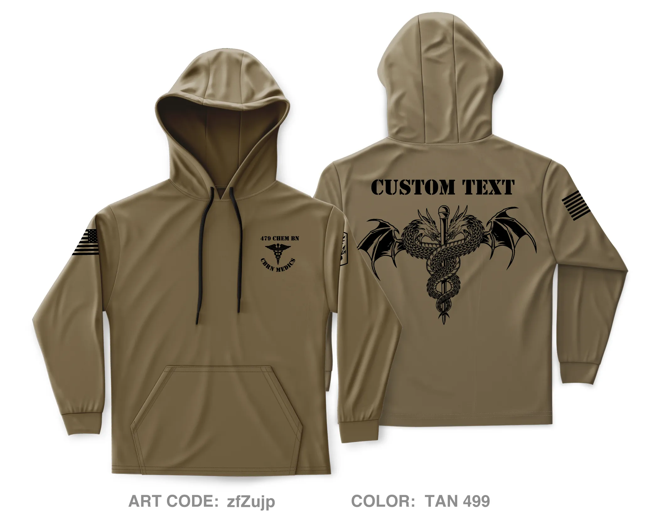 CUSTOM 479th CBRN BN Core Men's Hooded Performance Sweatshirt - zfZujp